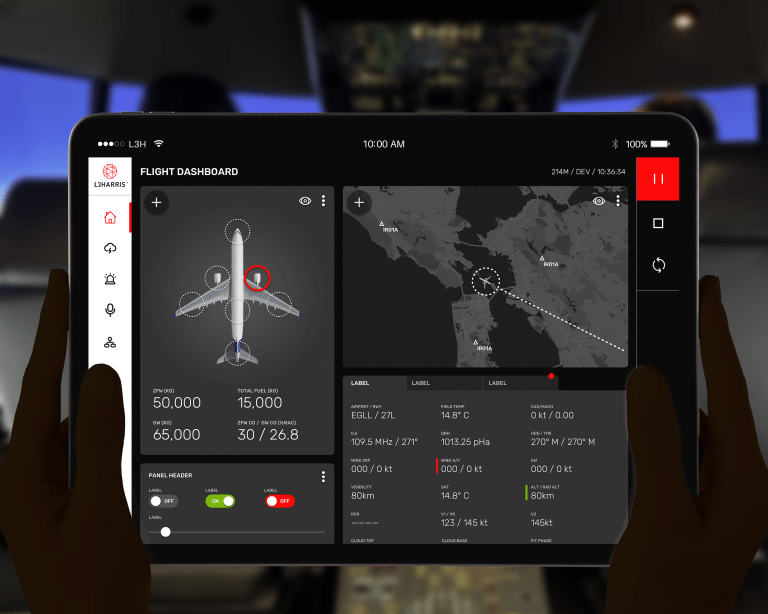 Dark mode interface on a tablet app showing a use-case for dark interface design.