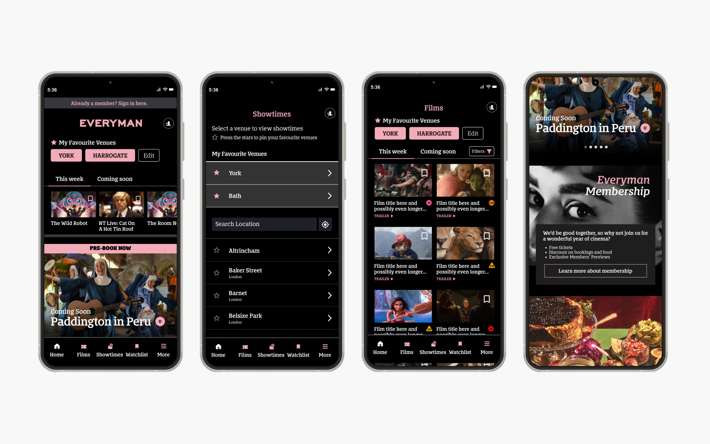 Selected UI designs